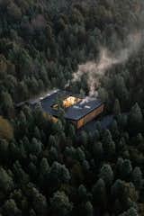 House in Chilean Forest by Lucas Maino aerial view