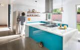 The thoughtful choice of colors and materials gives the space a playful sophistication.