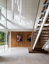 Foyer with floating staircase.