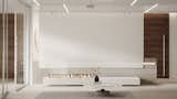 Minimalistic fireplace in the hall