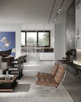 Modern living room with Bauhaus elements (Barcelona chairs)