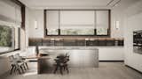 The island table in modern kitchen becomes a place for culinary presentations.