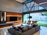 The double volume family room