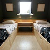"Bunk" room with built in birch twin XL beds.