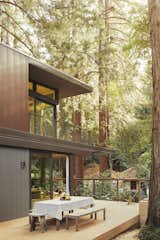 Exterior - and fire-resistant - materials include cement board siding, bronze metal inverted Corten standing seams, and Hardiboard siding.