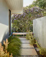 Concrete walls and new landscaping create intimate areas for enjoying nature.
