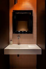 Bath Room, Wall Mount Sink, Ceramic Tile Wall, and Ceiling Lighting  Photo 13 of 17 in MET by Aurélien Aumond