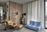 Family room with radiant heat polished concrete floors