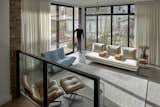 Family room with radiant heat polished concrete floors