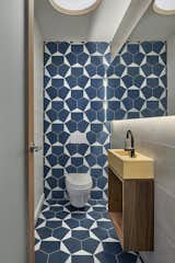 Powder room with custom concrete sink