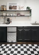 This tiny but mighty kitchenette sits perched up on the 4th floor of our Brooklyn Brownstone. With just enough room for the essentials, and a very handy sink, this space is best for a simple breakfast and afternoon snack time.