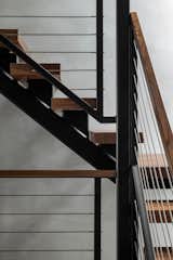 Up Close Wood and Steel Stairwell