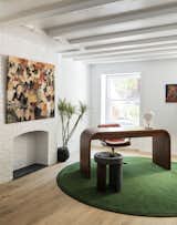 Home office on the garden floor with Orior furniture, Yellowtrees table lamp, Kashall rug