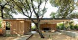 Outdoor, Wood Patio, Porch, Deck, Walkways, Concrete Patio, Porch, Deck, Trees, Large Patio, Porch, Deck, Decking Patio, Porch, Deck, Back Yard, Horizontal Fences, Wall, and Concrete Fences, Wall Pool Pavilion   Photo 6 of 6 in Austin Pool Pavilion by Hunt Architecture