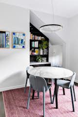 Dining – Emily Ferretti artwork, Christopher Boots light, Osso chairs, Halcyon Lake rug