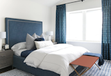 Bedroom with a bold and inviting blue colour scheme