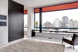 Guest Bedroom  Custom desk by Giusi Mastro; shelves by Bo Concept; carpet by Kasthall.
