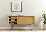 The Bento credenza in oak with hairpin legs.