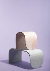 Byron’s experimental approach to color and material is evident in his concrete stool project.