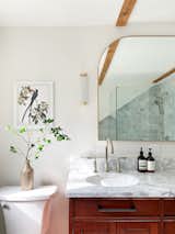 Bathroom featuring Original BTC Extra Narrow Pillar Lights, designed by Beginning in the Middle