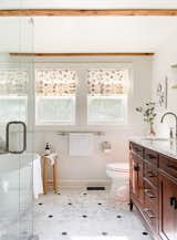 Bathroom featuring Original BTC Extra Narrow Pillar Lights, designed by Beginning in the Middle