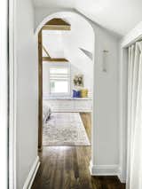 Hallway featuring Original BTC Extra Narrow Pillar Light, designed by Beginning in the Middle