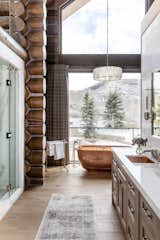 Bath Room, Undermount Sink, and Freestanding Tub Native Trails Santorini in Polished Copper  Photo 6 of 6 in Luxurious Log Cabin Retreat with Enchanting Bathroom Accents by Kendis Charles