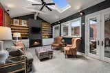 Large sunroom with fireplace