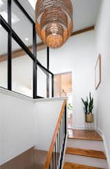 The loft bedroom with a bank of operable skylights 