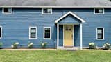The entrance door of the newly renovated historic house.