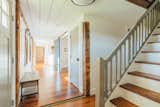 Exposed wooden beams from the original structure.