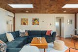Existing wood ceiling with new skylights.