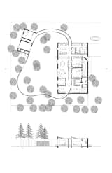 The floor plan and side elevation for the Forest House.