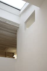 Strategically placed skylights further optimize natural daylight to compensate for the constraints of the apartment's "twisted