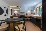 West Elm Halo Pendant and RH Channel table with wishbone chairs