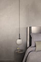 Guest Bedroom with Custom Stainless Steel Bed Frame and Custom Concrete Side Tables