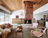 Jobe Corral Architects River Ranch house living room with fireplace.