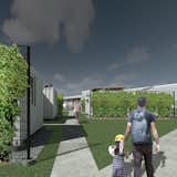 A rendering of Studio 804's next planned project, The Monarch Village, intended as  safe, temporary housing for single mothers with children. It also doubles as a space for isolating during the pandemic for shelter residents.