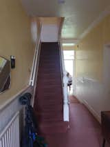 Before: Thick, mauve carpet ran up the stairs.  Photo 19 of 20 in Before & After: A Faux Mountain Inspired by Disneyland Caps This Riotous Renovation in London