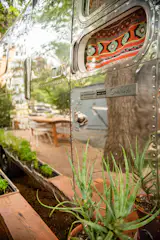 What was once a rusty shell is now a gleaming beauty—Suttles and Ballard polished the trailer up themselves to its original sheen. 