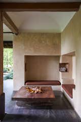 Furniture is built right into the space: custom seating abounds. 