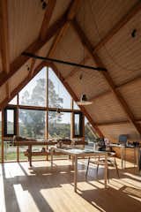 The Max-A studio is also built with a pine frame, though it has pine panelling on the ceiling, while the main house ceiling is painted a warm white. 
