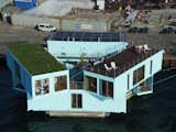 The shipping container apartments are topped with communal rooftop decks. "Keeping students at the heart of the city is important because they make up a curious, vibrant and diverse community that fosters creativity and energizes urban life," says architect Finn Nørkjær.