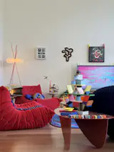 Matt’s big advice to renters? Invest in modular furniture. “As we’ve moved, these pieces have all taken on different functions, in different rooms. If you don’t know where you’re going to be living in a couple of years, choose something that will evolve with you.” 