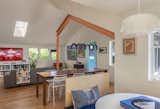 The open-concept living space highlights home’s quirky architecture. 