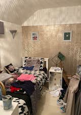 Before: Bradley’s room was a bricolage of pattern and texture. Though he kept the general layout of the space, the room’s identity has done a 180.