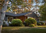 front entry with cedar siding