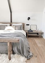 Bedroom, Bed, Ceiling Lighting, Night Stands, and Light Hardwood Floor Guest bedroom  Photo 15 of 23 in The Factory House by Inez Kuiper