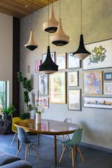 Dining room with custom lights from Morocco