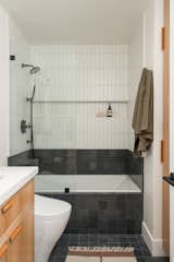 Bath Room, Engineered Quartz Counter, Ceramic Tile Wall, Undermount Sink, and Drop In Tub  Photo 5 of 39 in Chillin like a Villain by Katie Betyar